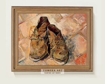 ヴァン・ゴッホ【三足の靴】、希少な画集画、新品高級額・額装付 ヴィンセント・ヴァン・ゴッホ - 3足の靴（1886年） | ヴィンテージ