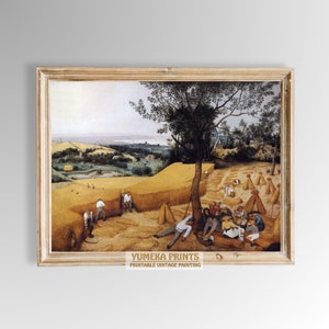 The Harvesters by Pieter Bruegel the Elder | Classic Renaissance Art Digital Download | Vintage Landscape Painting | Farmhouse Decor | Y50