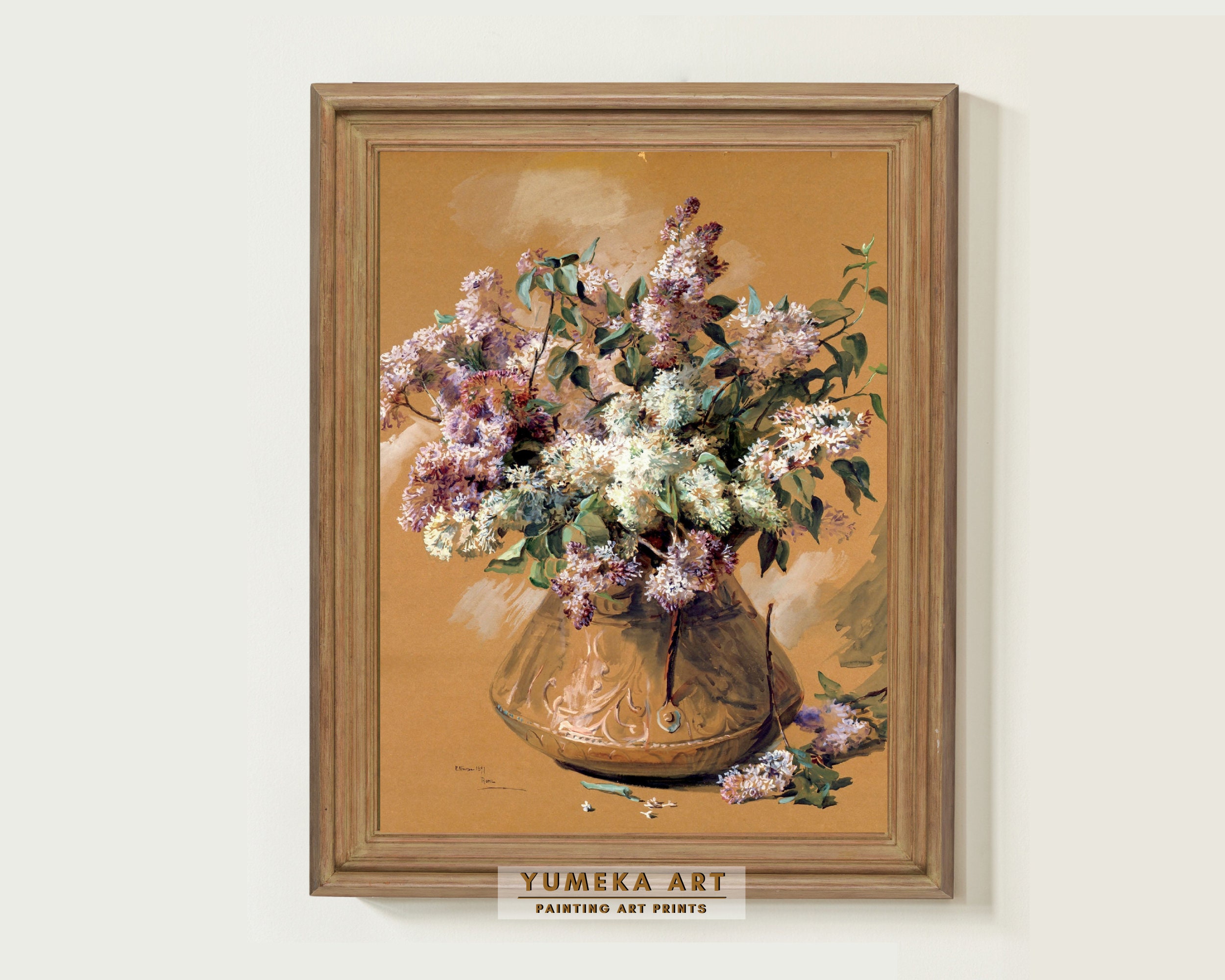 Lilacs 1891 by Elizabeth Nourse Print Vintage Floral Still Life