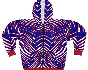 Buffalo Zubaz Unisex Zip Hoodie Fleece Jacket