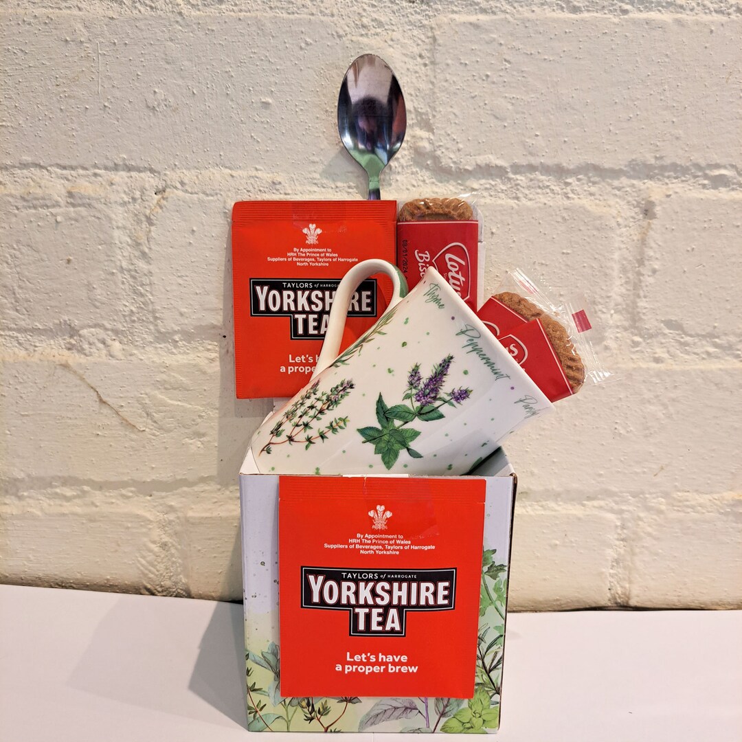 Yorkshire Tea, Biscoff Biscuit & Herb Garden Mug Gift Set - Etsy UK