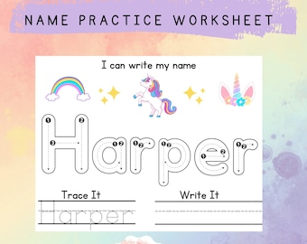 Personalized Name Tracing Worksheet, Homeschool Printable (PDF)