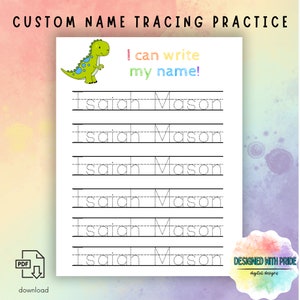 Custom Name Tracing Page | Personalized Name Tracing Page | Name Tracing Practice | PreK Name Tracing | Toddler Name Tracing | Customizable