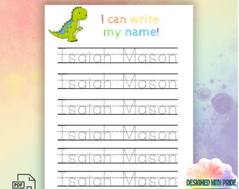 Custom Name Tracing Page | Personalized Name Tracing Page | Name Tracing Practice | PreK Name Tracing | Toddler Name Tracing | Customizable