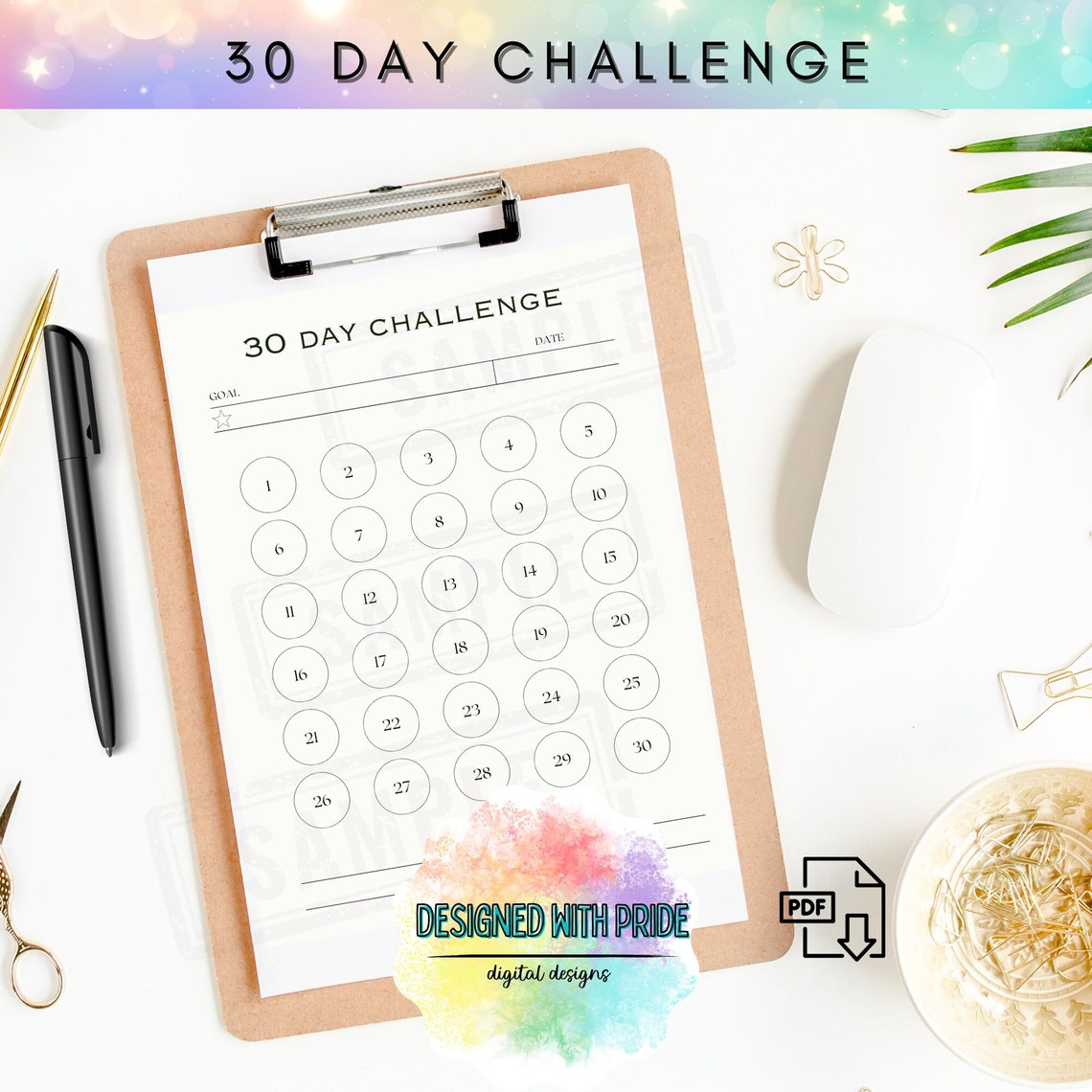 30 Day Habit Tracker Printable | Goal Setting (PDF) - Etsy Canada