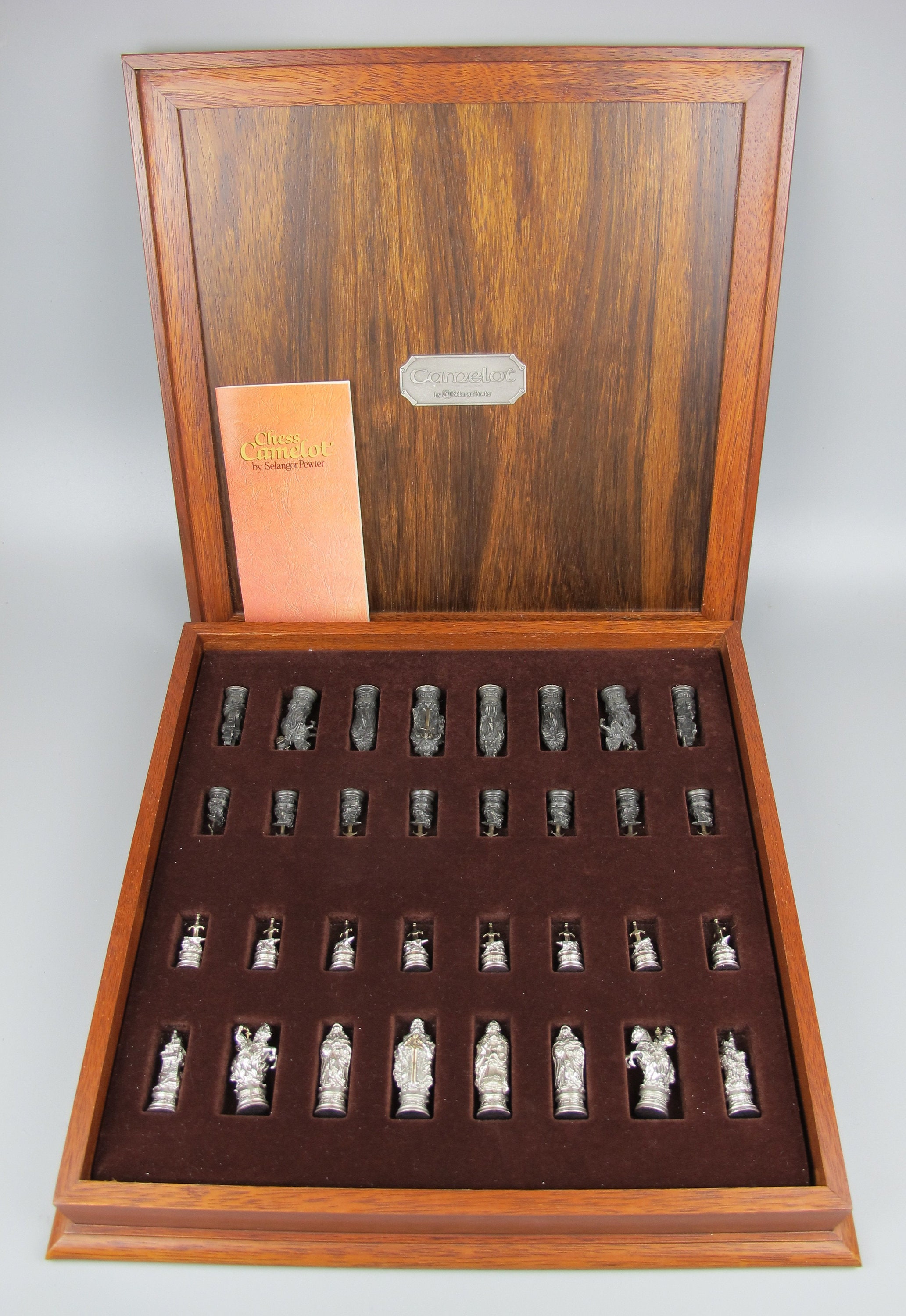 Superb Selangor Pewter Camelot Chess Set. Wood Box Board. Etsy