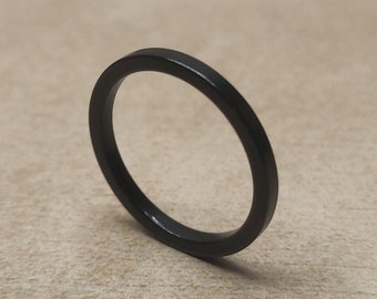 Mens Black Band Ring (3mm) - Mens Rings UK - Mens Jewellery UK