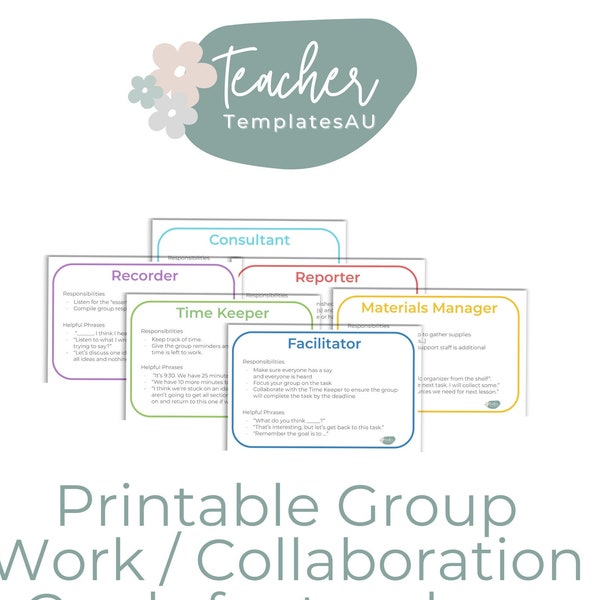 Group Work Roles & Responsibilities | Explicit Collaboration Cards for Teachers | Collboration