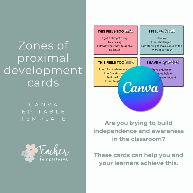 Zones of Proximal Development Cards | Independence | Learning ...