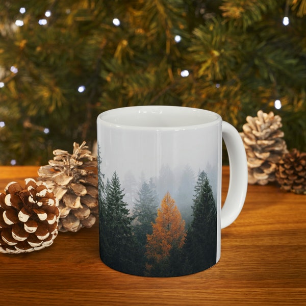 Tree Mug Tree Coffee Mug Tree Lover Mug Nature Lover Mug Mug with Trees Forest Mug Ceramic Tree Mug Woodland Forest Mug