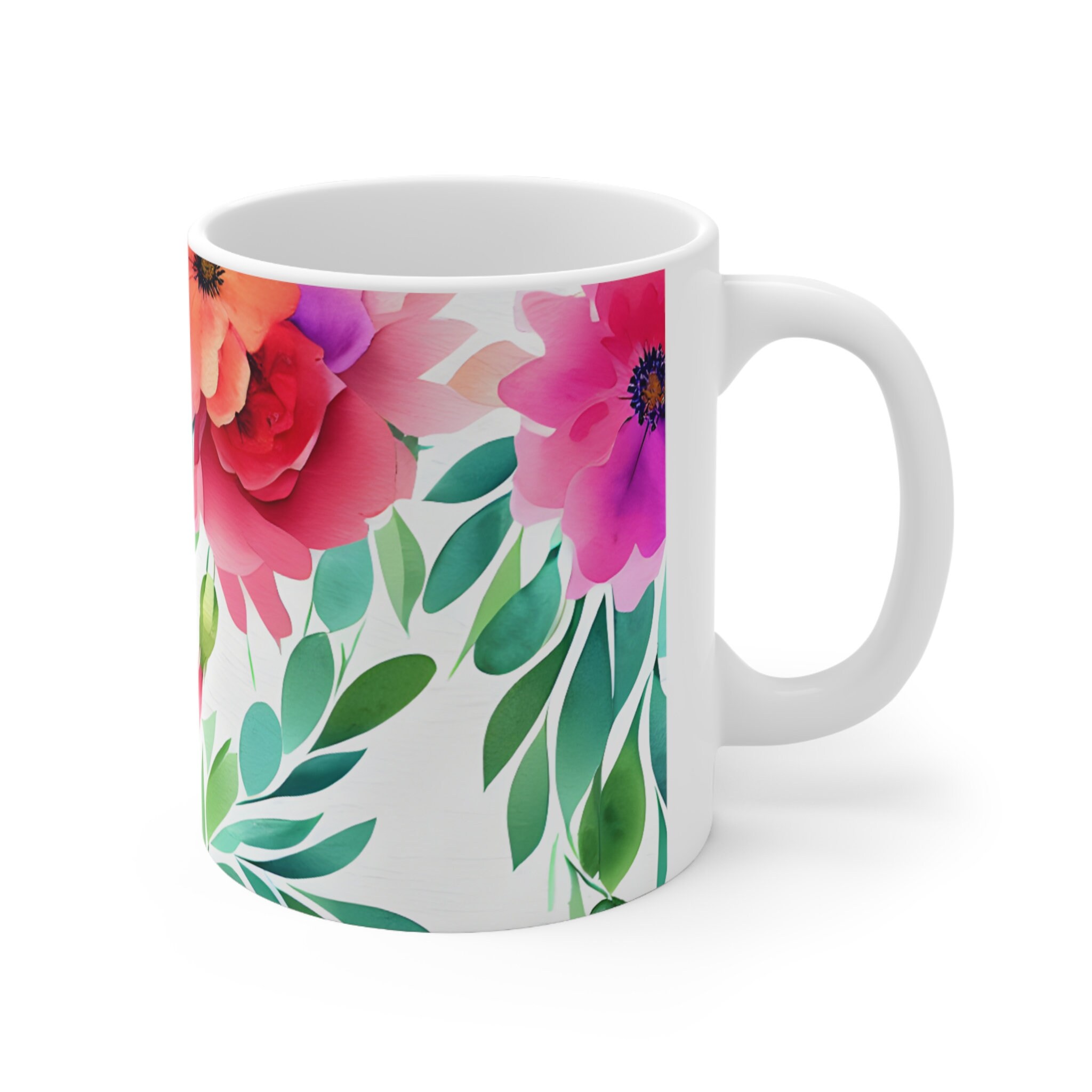 Floral Coffee Mug Flower Patterned Mug Floral Mug Garden Mug Dainty Flower Mug Wildflower Coffee