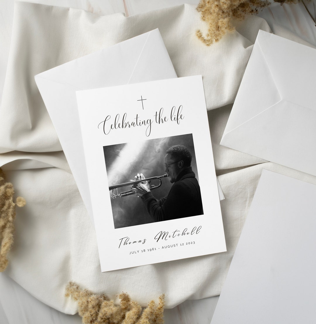 Celebration of Life Template, Funeral Program, Editable Doublesided