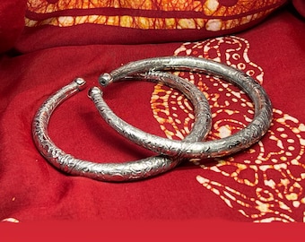 Oxidized Silver Kada Anklet – Handcrafted Rajasthani Payal