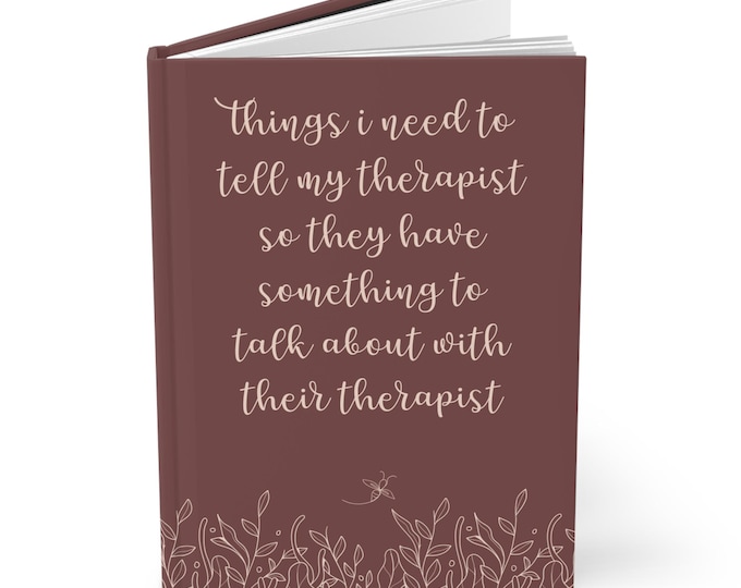 Funny Therapy Journal | Hardcover Notebook | My Therapist Lined Notepad | Burgundy Boho Aesthetic | Hilarious Gift