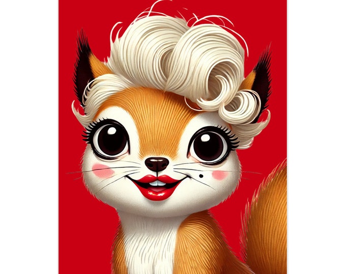 Who's That Squirrel Greeting Card | Funny Squirrel Madonna Parody | Unique Marilyn Merch for Animal Lovers & Humor Fans