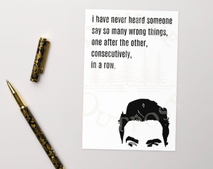 Schitts Creek Card | David Rose Greetings | Funny Blank for Anyone | Hilarious Friends