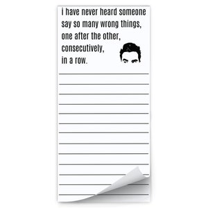 David Rose Magnetic Notepad | Schitt's Creek Gift | Grocery List | Funny To Do List | Sarcastic Note Pad