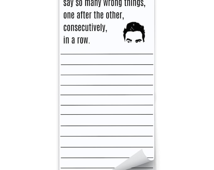 David Rose Magnetic Notepad | Schitt's Creek Gift | Grocery List | Funny To Do List | Sarcastic Note Pad