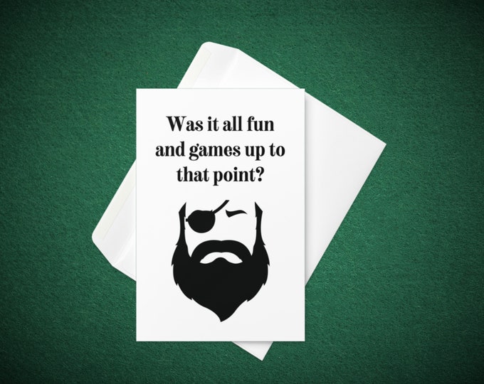 Parental Advice Greeting Card | Eyepatch Advice Card | Sarcastic Blank Rude Greeting | Pirate Gift