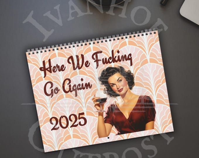 Sarcastic Retro Housewife 2025 Calendar | Midcentury Modern Wall Planner | Atomic Age Personal Organizer