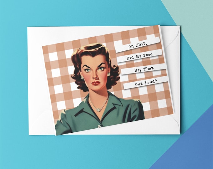 Sarcastic Housewife Greeting Card | Vintage Snark | Retro 1950s Housewife Humor
