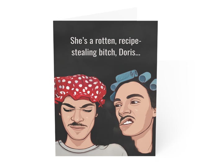 Hilarious Friendship Card | Recipe Stealing Bitch Doris | Curse Word Note | 5x7 Greeting | Drama Comedy | NSFW | Work Bestie
