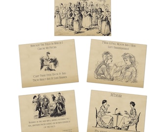 Funny Vintage Friendship Cards (5-pack) | Sassy, Snarky Just Because Cards for Hilarious Friends
