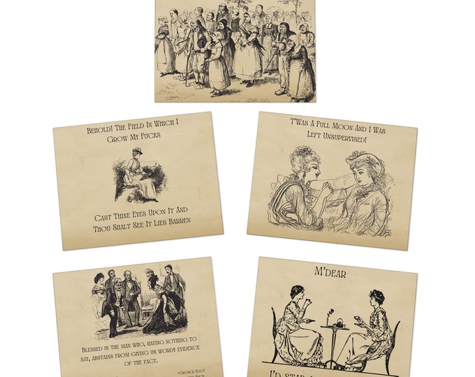 Funny Vintage Friendship Cards (5-pack)