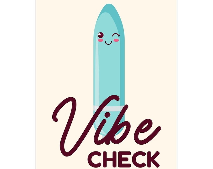 Vibe Check Greeting Card | Bachelorette Party Gift | Funny Vibrator Card | Inappropriate Gift | Adult Themed