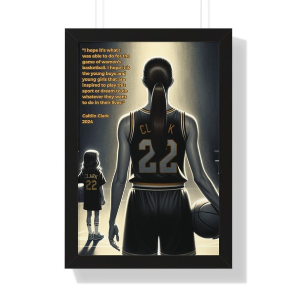 Caitlin Clark-poster | Basketbalcitaten ingelijst | Iowa damesbasketbal | 16x24 kunst | 11x14 afdrukken | Iowa Hawkeyes-cadeaus