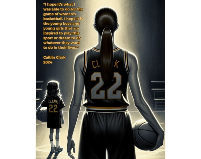 Caitlin Clark Poster | Inspirational Wall Art | Basketball Quote | 11x14 WNBA Prints | 18x24 Wall Decor