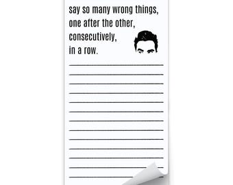 David Rose Magnetic Notepad | Schitt'S Creek Gift | Grocery List | Funny To Do List | Sarcastic Note Pad