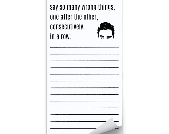 David Rose Magnetic Notepad | Schitt'S Creek Gift | Grocery List | Funny To Do List | Sarcastic Note Pad