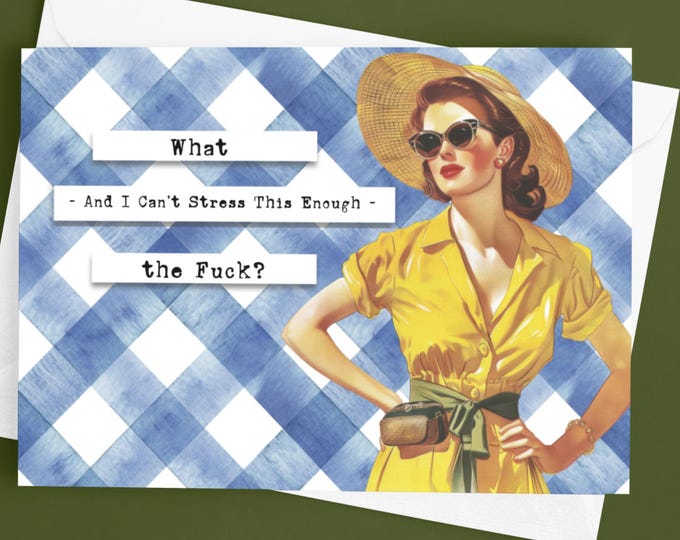 Vintage Vacation Snark Card | Wishing You Weren't Here | 1950s Housewife Humor | Retro Greeting Card
