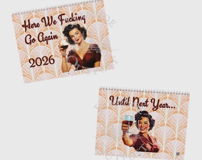 2026 Sarcastic Housewife Wall Calendar | Sweary Affirmations | Sassy Vintage Diary | Gift for Hilarious Friends