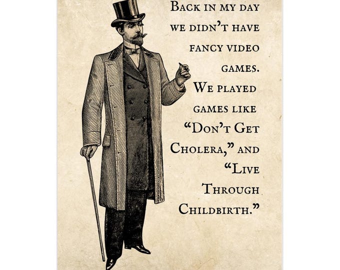Vintage Victorian Card | Old Fashioned Greetings | Back In My Day | Ye Olde Advice | Hilarious Friends Gift | Cholera Card