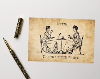 Funny Vintage Victorian Greeting Card for Best Friends, Shakespeare Card, Old Fashioned Card