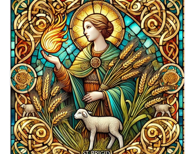 Imbolc Card | St. Brigid Greetings | Celtic Pagan Tradition | 5" X 5" Square Card for Winter Ritual & Celebration