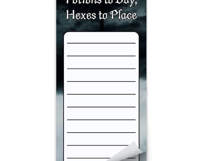 Spooky Halloween Notepad | Magnetic Notes | Potions & Hexes Gift | Pagan Witch Decor