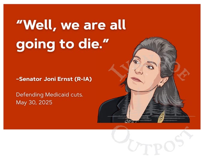 Joni Ernst Political Magnet | Well, We're All Going to Die | 2026 Iowa Election | Political bumper sticker | Senator Car Magnet