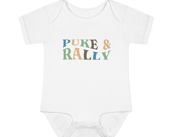 Puke and Rally Baby Onesie | Funny Toddler Shirt | Vintage Rally Gift| Humorous Child Bodysuit | Funny Infant Onesies