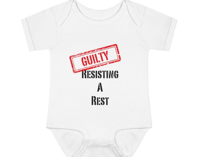 Guilty Baby Onesie | Funny Jailbird Toddler Shirt | Resisting A Rest Baby Pun | Humorous Child Bodysuit | Troublemaker Nap
