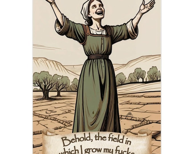 Behold The Field | Dark Ages Greetings | Hilarious Insult Note for Friends & Work Besties | Funny Swear Notecard