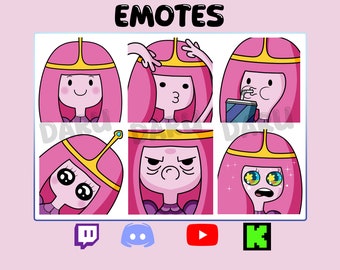Paquete de gestos PRINCESS BUBBLE GUM Hora de aventuras para Twitch/Discord/Youtube/Kick