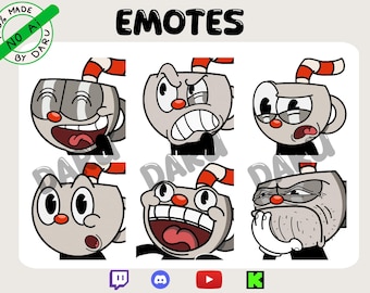 Animated Emotes Pack CUPHEAD For Twitch/Discord/Youtube/Kick