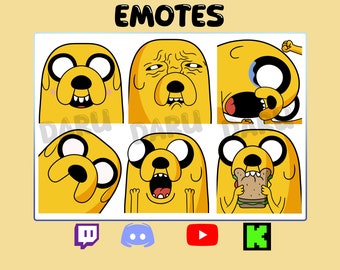 Paquete de gestos JAKE Hora de aventuras para Twitch/Discord/Youtube/Kick