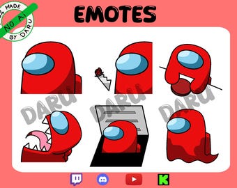 X60 Animated Emotes Pack AMONG US For Twitch/Discord/Youtube/Kick