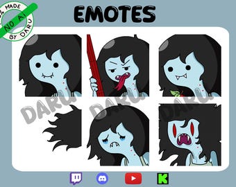 Animated Emotes Pack MARCELINE Adventure Time For Twitch/Discord/Youtube/Kick