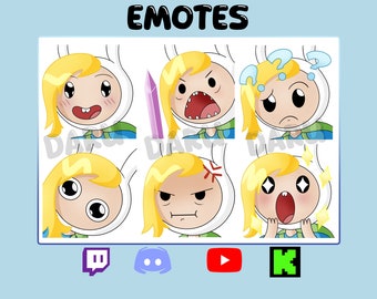 FIONNA Adventure Time Emotes Pack for Twitch/Discord/Youtube/Kick