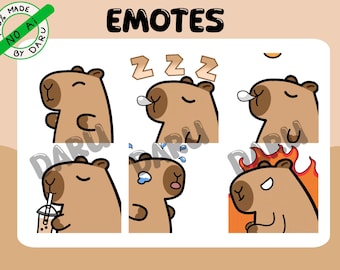 Animated Emotes Pack CAPYBARA For Twitch/Discord/Youtube/Kick